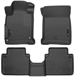 Honda Accord Floor Liners - Front + Rear - Husky Liners - WeatherBeater - Black - 2013
